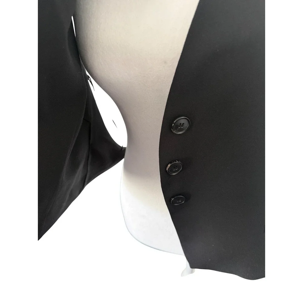 Zara Halter Neck Waistcoat Vest Black Wool Blend 7926/446/800 NWT Size L - Picture 4 of 10